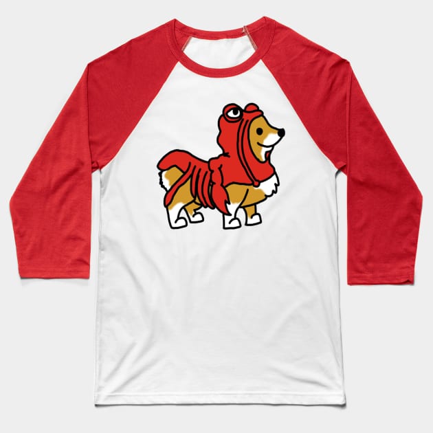 Lobster Corgi Baseball T-Shirt by EricHoRaw